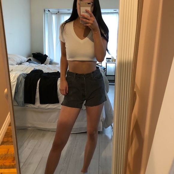 Redone denim grey jean shorts - Picture 3 of 6